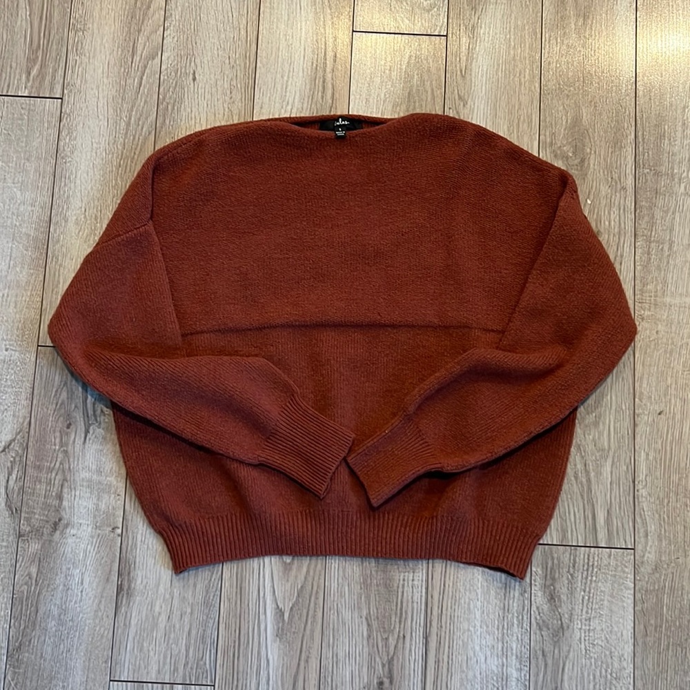 Lulus Rust Red Mock Neck Knit Sweater